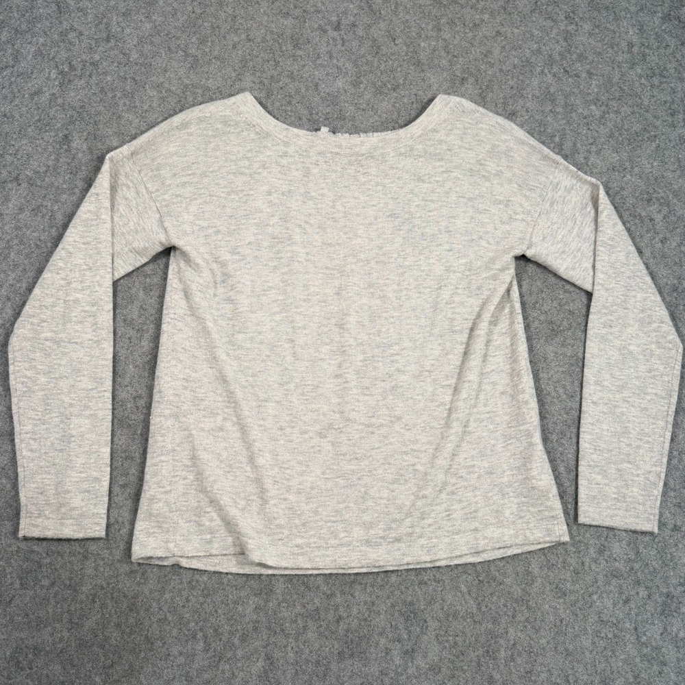 Vince‎ Heather Gray Cashmere Tie Neck Lightweight Sweater Women's Size Small